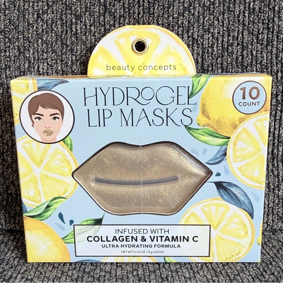 Beauty Concepts Other - Beauty Concepts Hydrogel Lip Masks - Lemon Yellow Collagen + Vitamin C, 10 Count